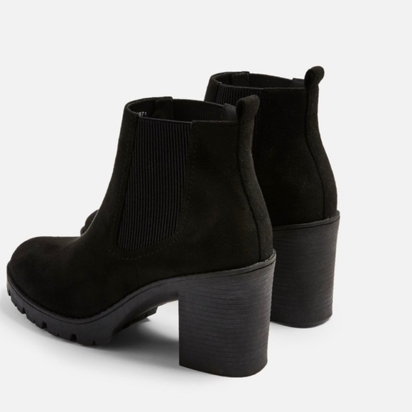 Topshop Byron Unit Booties Black Sz 9.5 NWOB Chunky Heel - Picture 12 of 12